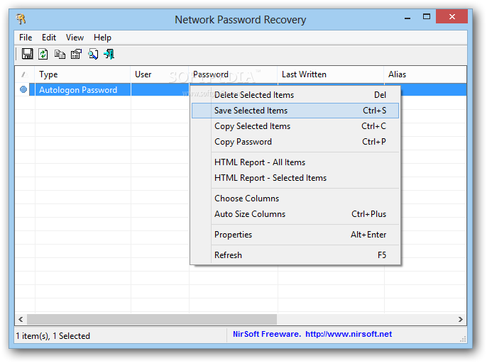 Recover network password